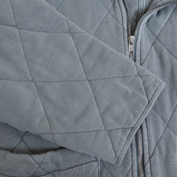 Urban Outfitters Freja Quilted Hooded Jacket Gray Winter Oversized Small - Picture 6 of 14